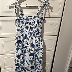 GAP Blue and White Smocked Dress